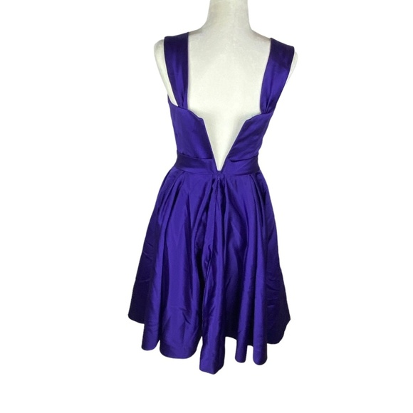 Light in the box formal cocktail satin blue dress size 2-4 US flare - Picture 10 of 14